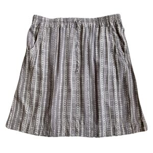 EDDIE BAUER Skirt Grey Pattern Lightweight with Pockets